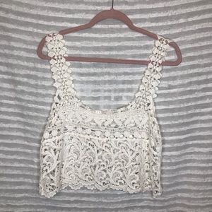 White lace tank top